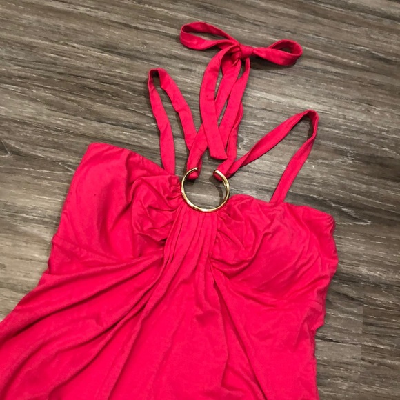 Cache Hot Pink Halter/Strap Hi Low Dress - Picture 2 of 4